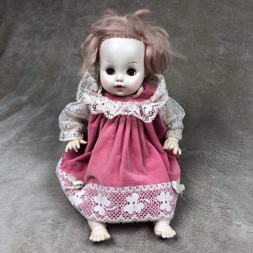 Vintage Horsman Dolls Inc. Doll Pink Dress 1969